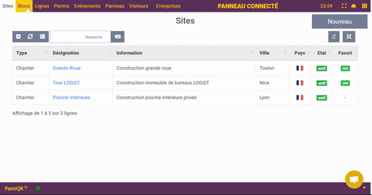 Démonstration d'utilisation de l'interface de gestion